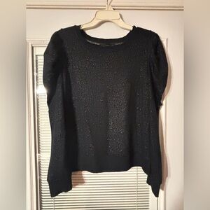 Jane and Delancey Black Puff Sleeve Sweatshirt